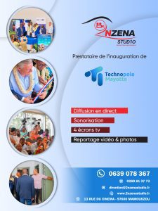 Lire la suite à propos de l’article 2nzena Studio : Votre agence audiovisuelle Mayotte, partenaire  pour l’inauguration de la Technopole de Mayotte